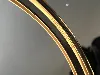 bracelet jonc hermès extra fin émail bleu et métal doré