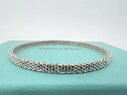 bracelet jonc tiffany & co maille tressée argent 925 millième (22 ct) 10,06g