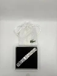 bracelet lacoste metropole en acier inoxydable logo crocodile