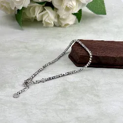 bracelet rivière serti d'oxydes en acier argenté l18-23 cm