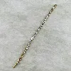 bracelet rivière serti d'oxydes en acier doré l16 /19 cm