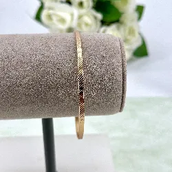 bracelet texturé en acier doré d6,5 cm