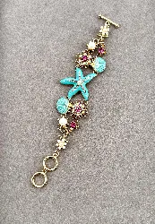 bracelet trésors de l'ocean avec oxydes et perles synthétique