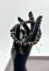 bracpi bracelet élastique en pierre oeil de tire , lapis-lazuli et acier argenté d8 mm