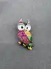 broche hibou pavée d'oxydes