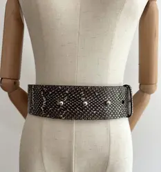 ceinture large nina ricci en cuir effet python taille 80