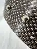 ceinture large nina ricci en cuir effet python taille 80