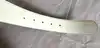 ceinture yves saint laurent en cuir blanc et papillons taille 85/34 référence 8966