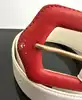 ceinture yves saint laurent en cuir blanc et papillons taille 85/34 référence 8966