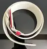 ceinture yves saint laurent en cuir blanc et papillons taille 85/34 référence 8966