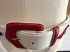 ceinture yves saint laurent en cuir blanc et papillons taille 85/34 référence 8966