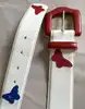 ceinture yves saint laurent en cuir blanc et papillons taille 85/34 référence 8966