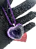 collier baccarat avec pendentif coeur cristal et cordon violet, fermoir en argent argent 925 millième (22 ct) 22,54g