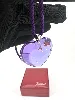collier baccarat avec pendentif coeur cristal et cordon violet, fermoir en argent argent 925 millième (22 ct) 22,54g