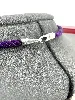 collier baccarat avec pendentif coeur cristal et cordon violet, fermoir en argent argent 925 millième (22 ct) 22,54g