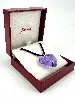collier baccarat avec pendentif coeur cristal et cordon violet, fermoir en argent argent 925 millième (22 ct) 22,54g