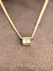 collier cartier collection tank en or blanc orné d'une aigue-marine facettée carrée or 750 millième (18 ct) 4,98g