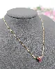 collier maille cheval orné d'un pendentif serti de rubis et diamants or 750 millième (18 ct) 3,77g