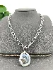 collier swarovski avec pendentif en cristal incolore et strass irisés