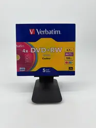dvd verbatim dvd+rw 4,7 go x 5 couleur