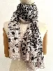 foulard / châle cartier imprimé léopard en soie 30% et cachemire 70% fond taupe