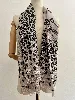 foulard / châle cartier imprimé léopard en soie 30% et cachemire 70% fond taupe