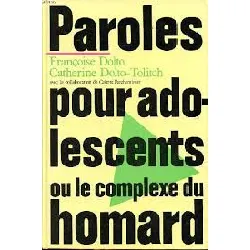 livre paroles pour adolescents ou le complexe du homard