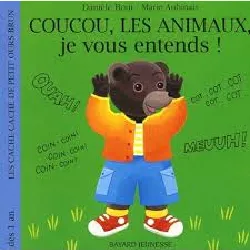 livre petit ours brun mini cache - cache - coucou les animaux !
