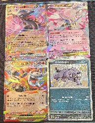 lot carte pokemon 3 ex et 1 shiny reverse