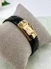 montre dior diorific mouvement quartz, boîtier en plaqué or et bracelet en caoutchou
