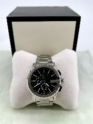 montre gucci g-chrono 101.2, mouvement quartz, boîtier et bracelet en acier