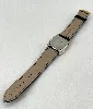 montre omega constellation, mouvement quartz, boîtier en métal doré, bracelet en cuir noir neuf, de remplacement, non d'origine.