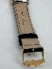 montre omega constellation, mouvement quartz, boîtier en métal doré, bracelet en cuir noir neuf, de remplacement, non d'origine.