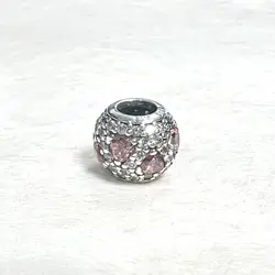 pandora charm argent strass et coeurs roses argent 925 millième (22 ct) 2,04g