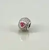 pandora charm argent strass et coeurs roses argent 925 millième (22 ct) 2,62g