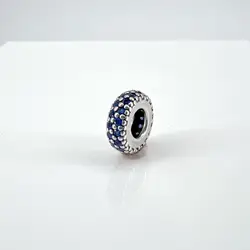 pandora charm espaceur orné de pierres bleues argent autre 1,01gt