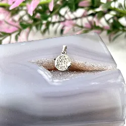 pendentif rond en argent ange en strass argent 925 millième (22 ct) 1,12g