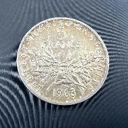 pièce 5 francs semeuse 1963 argent 835 millième 12,01g
