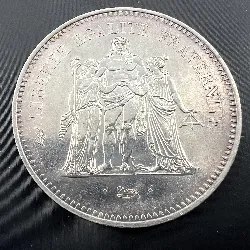 pièce 50 francs hercule 1977 argent 900 millième 29,92g