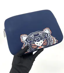 pochette / etui kenzo paris bleu marine broderie tigre