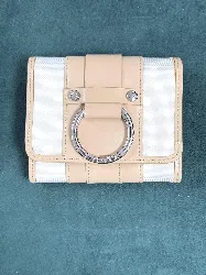 porte monnaie lancel en cuir et toile