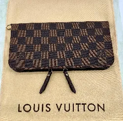 portefeuille long / organiser louis vuitton insolite en toile damier ébène