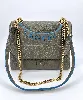 sac à main lancel ninon en cuir kaki avec bandoulière