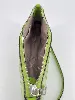 sac porté épaule michael kors empire en cuir effet crocodile vert pomme avec détails argentés