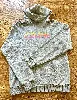 sweat à capuche céline en coton gris et logo rose orange