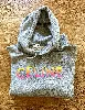 sweat à capuche céline en coton gris et logo rose orange