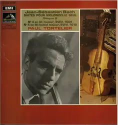 vinyle jean - sébastien bach, paul tortelier - suites n° 3 en ut majeur, bwv 1009 - suite n° 4 en mi bémol majeur, bwv 1010 (disqu