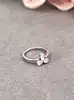 110847 bague fleur en quartz rose et oxyde rose argent 925 millième (22 ct) 2g