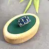 110847 bague large à motif avec pierre bleu et oxydes argent 925 millième (22 ct) 8,48g
