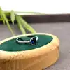 11492 bague solitaire ornée d'oxyde bleu argent 925 millième (22 ct) 1,74g